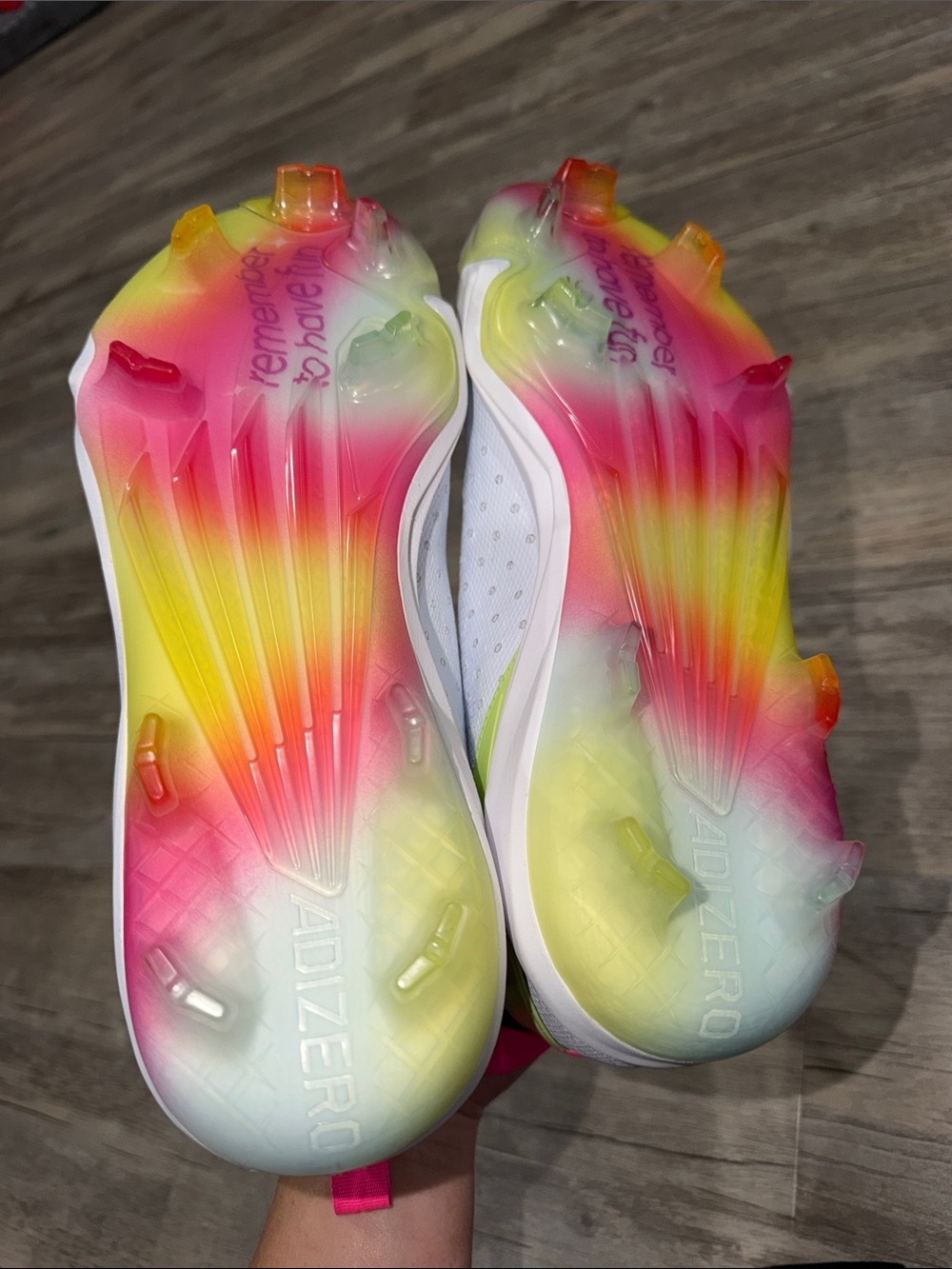 adidas White Sneakers with Neon Pink & Lime Accents - Picture 3 of 3